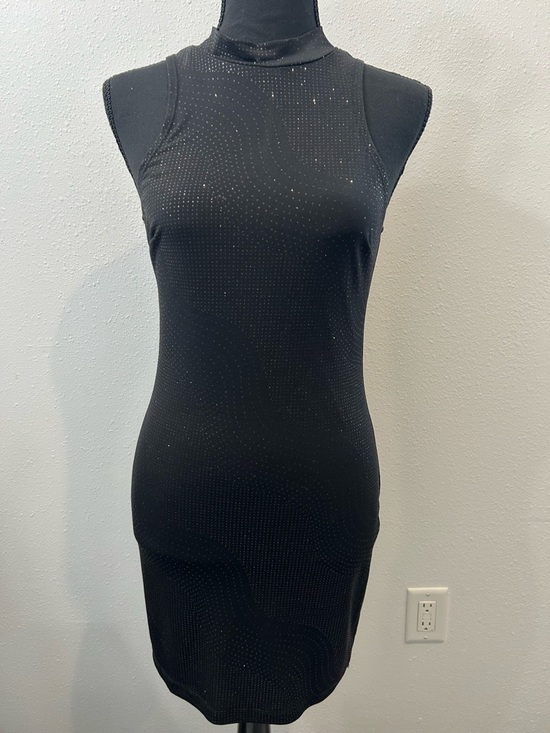 Speechless Dresses & Skirts - Speechless Black Sleeveless Mock-Neck Mini Dress with Subtle Sparkle